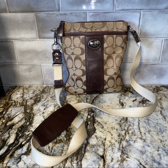 Coach Handbags - Coach Swingpack Sutton 43976 Signature Khaki